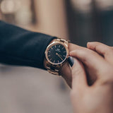 Buy Shop Daniel Wellington Iconic Link Black Dial Rose Gold Steel Strap Watch for Women - DW00100212 USA Online