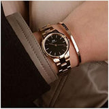 Buy Shop Daniel Wellington Iconic Link Black Dial Rose Gold Steel Strap Watch for Women - DW00100212 USA Online