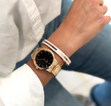 Buy Shop Daniel Wellington Iconic Link Black Dial Rose Gold Steel Strap Watch for Women - DW00100212 USA Online