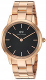 Buy Shop Daniel Wellington Iconic Link Black Dial Rose Gold Steel Strap Watch for Women - DW00100212 USA Online