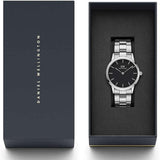 Buy Shop Daniel Wellington Iconic Link Black Dial Silver Steel Strap Watch for Women - DW00100204 USA Online