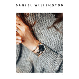 Buy Shop Daniel Wellington Iconic Link Black Dial Silver Steel Strap Watch for Women - DW00100204 USA Online