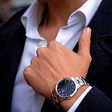 Buy Shop Daniel Wellington Iconic Link Black Dial Silver Steel Strap Watch for Women - DW00100204 USA Online