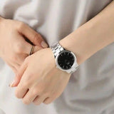 Buy Shop Daniel Wellington Iconic Link Black Dial Silver Steel Strap Watch for Women - DW00100204 USA Online