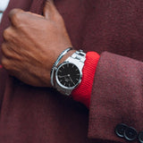 Buy Shop Daniel Wellington Iconic Link Black Dial Silver Steel Strap Watch for Women - DW00100204 USA Online