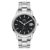 Buy Shop Daniel Wellington Iconic Link Black Dial Silver Steel Strap Watch for Women - DW00100204 USA Online