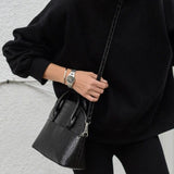 Buy Shop Daniel Wellington Iconic Link Black Dial Silver Steel Strap Watch For Women - DW00100206 USA Online