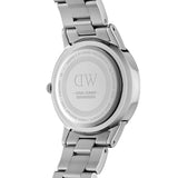 Buy Shop Daniel Wellington Iconic Link Black Dial Silver Steel Strap Watch For Women - DW00100206 USA Online