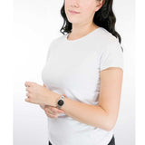 Buy Shop Daniel Wellington Iconic Link Black Dial Silver Steel Strap Watch For Women - DW00100208 USA Online