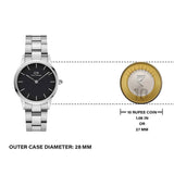Buy Shop Daniel Wellington Iconic Link Black Dial Silver Steel Strap Watch For Women - DW00100208 USA Online