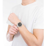 Buy Shop Daniel Wellington Iconic Link Black Dial Silver Steel Strap Watch For Women - DW00100342 USA Online