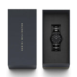 Buy Shop Daniel Wellington Iconic Link Ceramic Black Dial Black Steel Strap Watch For Women - DW00100414 USA Online
