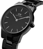 Buy Shop Daniel Wellington Iconic Link Ceramic Black Dial Black Steel Strap Watch For Women - DW00100414 USA Online