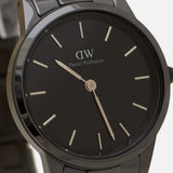 Buy Shop Daniel Wellington Iconic Link Ceramic Black Dial Black Steel Strap Watch For Women - DW00100414 USA Online