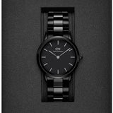 Buy Shop Daniel Wellington Iconic Link Ceramic Black Dial Black Steel Strap Watch For Women - DW00100414 USA Online