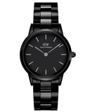 Buy Shop Daniel Wellington Iconic Link Ceramic Black Dial Black Steel Strap Watch For Women - DW00100414 USA Online