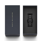 Buy Shop Daniel Wellington Iconic Link Ceramic Black Dial Black Steel Strap Watch For Women - DW00100415 USA Online