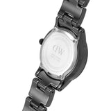 Buy Shop Daniel Wellington Iconic Link Ceramic Black Dial Black Steel Strap Watch For Women - DW00100415 USA Online