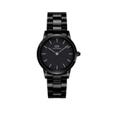 Buy Shop Daniel Wellington Iconic Link Ceramic Black Dial Black Steel Strap Watch For Women - DW00100415 USA Online