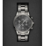 Buy Shop Daniel Wellington Iconic Link Chronograph Grey Dial Grey Steel Strap Watch for Men - DW00100643 USA Online
