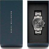 Buy Shop Daniel Wellington Iconic Link Chronograph Grey Dial Grey Steel Strap Watch for Men - DW00100643 USA Online