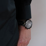 Buy Shop Daniel Wellington Iconic Link Chronograph Grey Dial Grey Steel Strap Watch for Men - DW00100643 USA Online