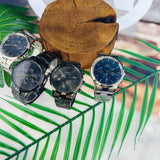 Buy Shop Daniel Wellington Iconic Link Chronograph Grey Dial Grey Steel Strap Watch for Men - DW00100643 USA Online