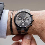 Buy Shop Daniel Wellington Iconic Link Chronograph Grey Dial Grey Steel Strap Watch for Men - DW00100643 USA Online