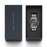 Buy Shop Daniel Wellington Iconic Link Chronograph Grey Dial Grey Steel Strap Watch for Men - DW00100643 USA Online