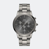 Buy Shop Daniel Wellington Iconic Link Chronograph Grey Dial Grey Steel Strap Watch for Men - DW00100643 USA Online