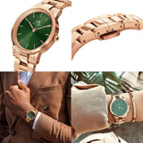 Buy Shop Daniel Wellington Iconic Link Emerald Green Dial Rose Gold Steel Strap Watch For Women - DW00100419 USA Online
