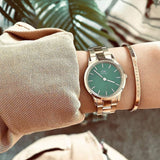 Buy Shop Daniel Wellington Iconic Link Emerald Green Dial Rose Gold Steel Strap Watch For Women - DW00100419 USA Online