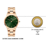 Buy Shop Daniel Wellington Iconic Link Emerald Green Dial Rose Gold Steel Strap Watch For Women - DW00100419 USA Online