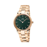 Buy Shop Daniel Wellington Iconic Link Emerald Green Dial Rose Gold Steel Strap Watch For Women - DW00100419 USA Online