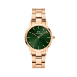 Buy Shop Daniel Wellington Iconic Link Emerald Green Dial Rose Gold Steel Strap Watch For Women - DW00100419 USA Online