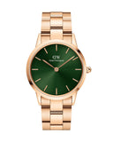 Buy Shop Daniel Wellington Iconic Link Emerald Green Dial Rose Gold Steel Strap Watch For Women - DW00100419 USA Online