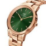Buy Shop Daniel Wellington Iconic Link Emerald Green Dial Rose Gold Steel Strap Watch For Women - DW00100421 USA Online