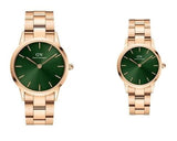 Buy Shop Daniel Wellington Iconic Link Emerald Green Dial Rose Gold Steel Strap Watch For Women - DW00100421 USA Online