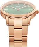 Buy Shop Daniel Wellington Iconic Link Emerald Green Dial Rose Gold Steel Strap Watch For Women - DW00100421 USA Online