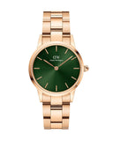 Buy Shop Daniel Wellington Iconic Link Emerald Green Dial Rose Gold Steel Strap Watch For Women - DW00100421 USA Online