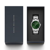 Buy Shop Daniel Wellington Iconic Link Emerald Green Dial Silver Steel Strap Watch For Men - DW00100427 USA Online