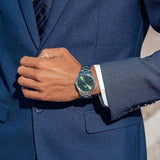 Buy Shop Daniel Wellington Iconic Link Emerald Green Dial Silver Steel Strap Watch For Men - DW00100427 USA Online