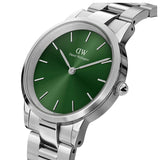 Buy Shop Daniel Wellington Iconic Link Emerald Green Dial Silver Steel Strap Watch For Men - DW00100427 USA Online