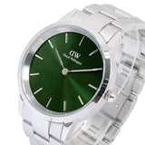 Buy Shop Daniel Wellington Iconic Link Emerald Green Dial Silver Steel Strap Watch For Men - DW00100427 USA Online