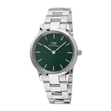 Buy Shop Daniel Wellington Iconic Link Emerald Green Dial Silver Steel Strap Watch For Men - DW00100427 USA Online