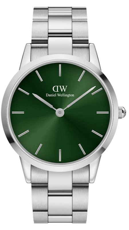 Buy Shop Daniel Wellington Iconic Link Emerald Green Dial Silver Steel Strap Watch For Men - DW00100427 USA Online