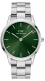 Buy Shop Daniel Wellington Iconic Link Emerald Green Dial Silver Steel Strap Watch For Men - DW00100427 USA Online
