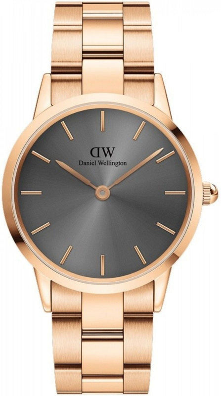 Buy Shop Daniel Wellington Iconic Link Grey Dial Gold Steel Strap Watch For Women - DW00100334 USA Online