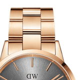 Buy Shop Daniel Wellington Iconic Link Grey Dial Rose Gold Steel Strap Watch For Women - DW00100332 USA Online
