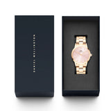 Buy Shop Daniel Wellington Iconic Link Pink Dial Rose Gold Steel Strap Watch For Women - DW00100333 USA Online